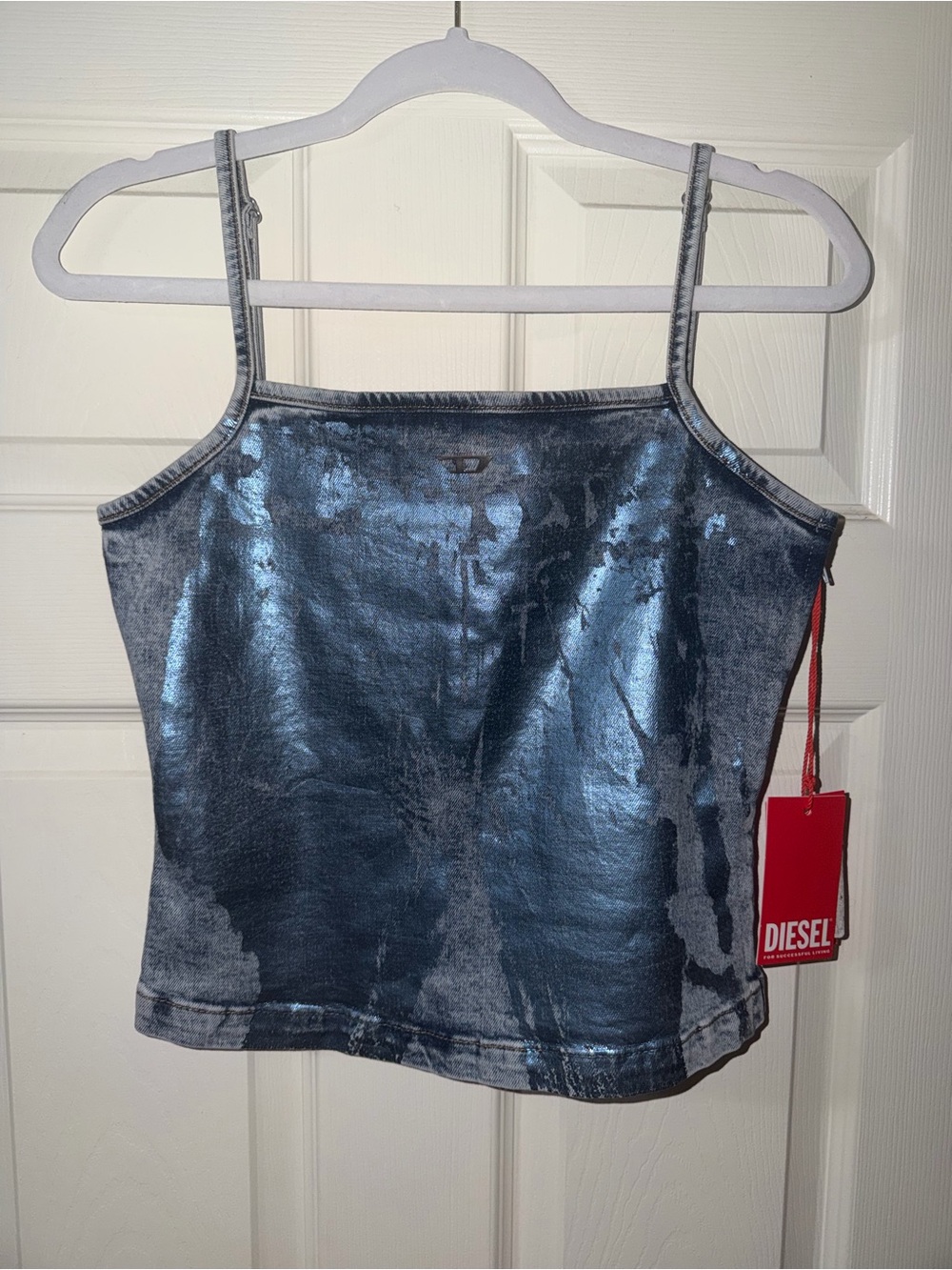 NWT Diesel Metallic Denim Tank Top